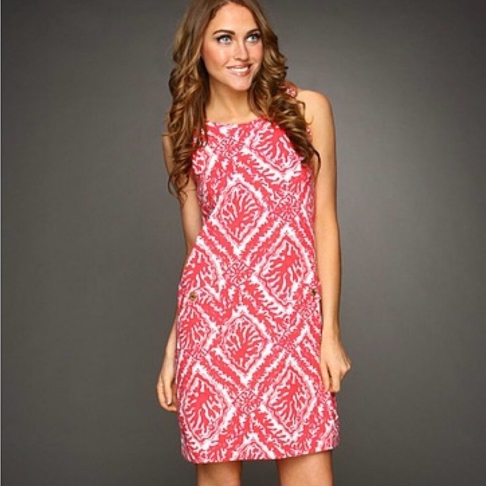 Lilly Pulitzer Agne Mini Dress Size XS Island Coral Reef Madness Pink Orange Red